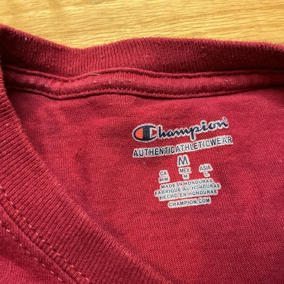 elon university champion t shirt Men’s Medium Burgundy Cotton - Picture 2 of 5